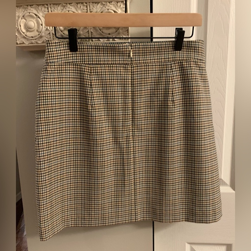 LOFT Checkered Mini Skirt with Button Accents NEW - 6 - Picture 4 of 7